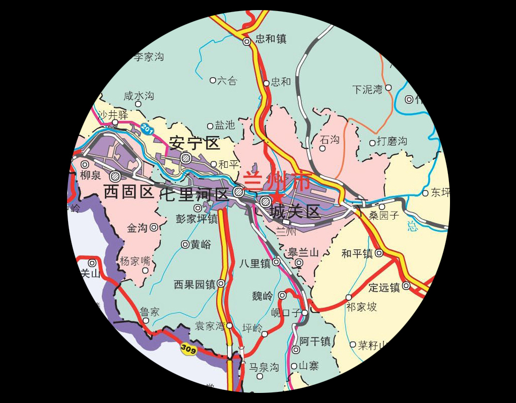 兰州市地图最新版,兰州最新版市图