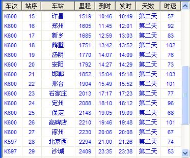 k599次列车时刻表最新,k599列车时刻更新版，出行信息速览。