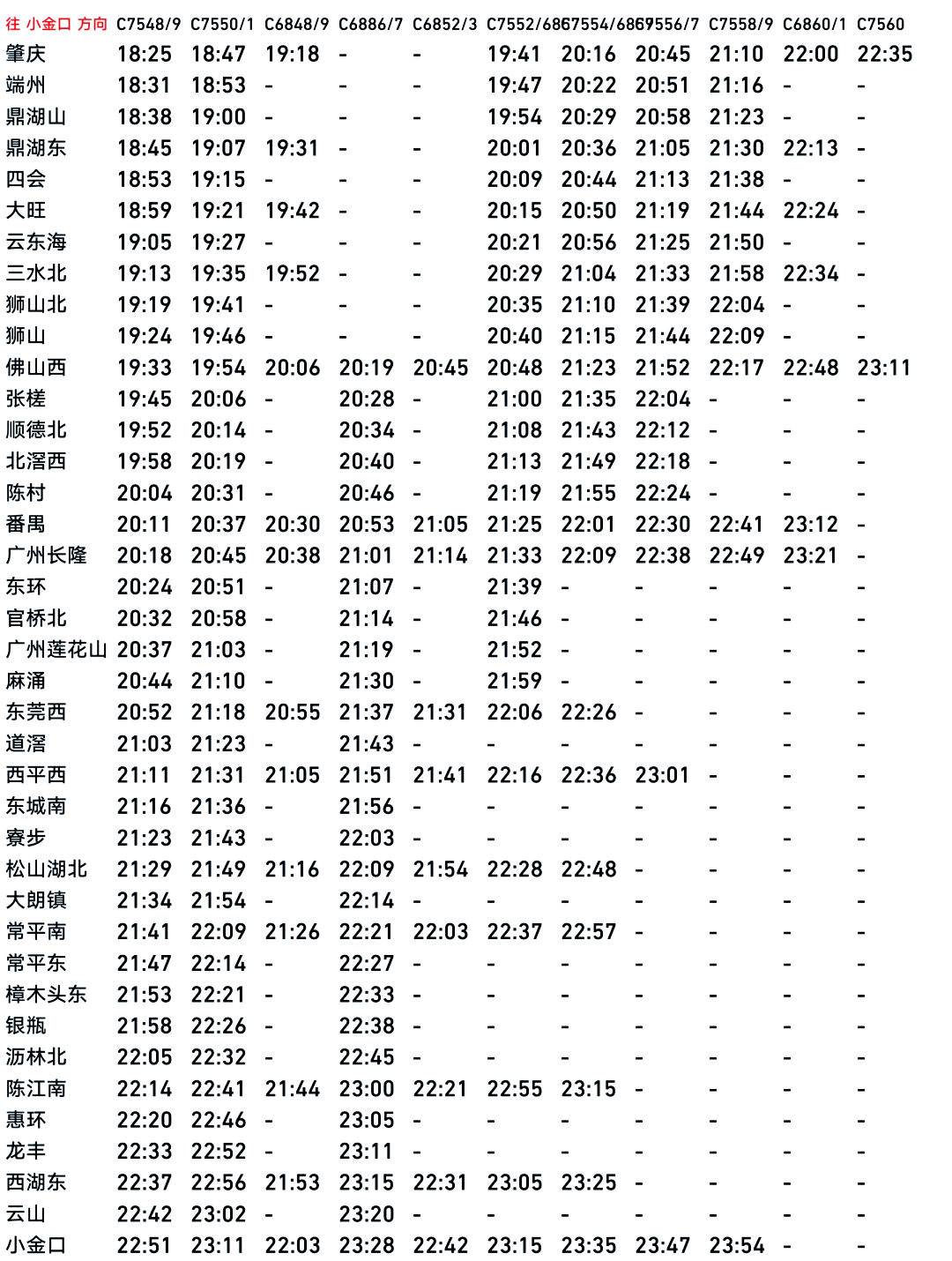 330C线最新时刻表｜“330C列车时刻表更新”